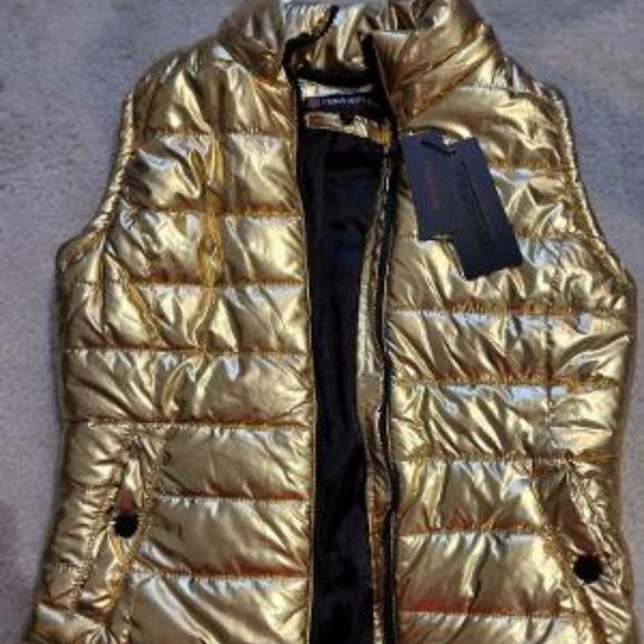 Urban Republic Jackets & Coats Metallic Gold Puffer Vest By Urban